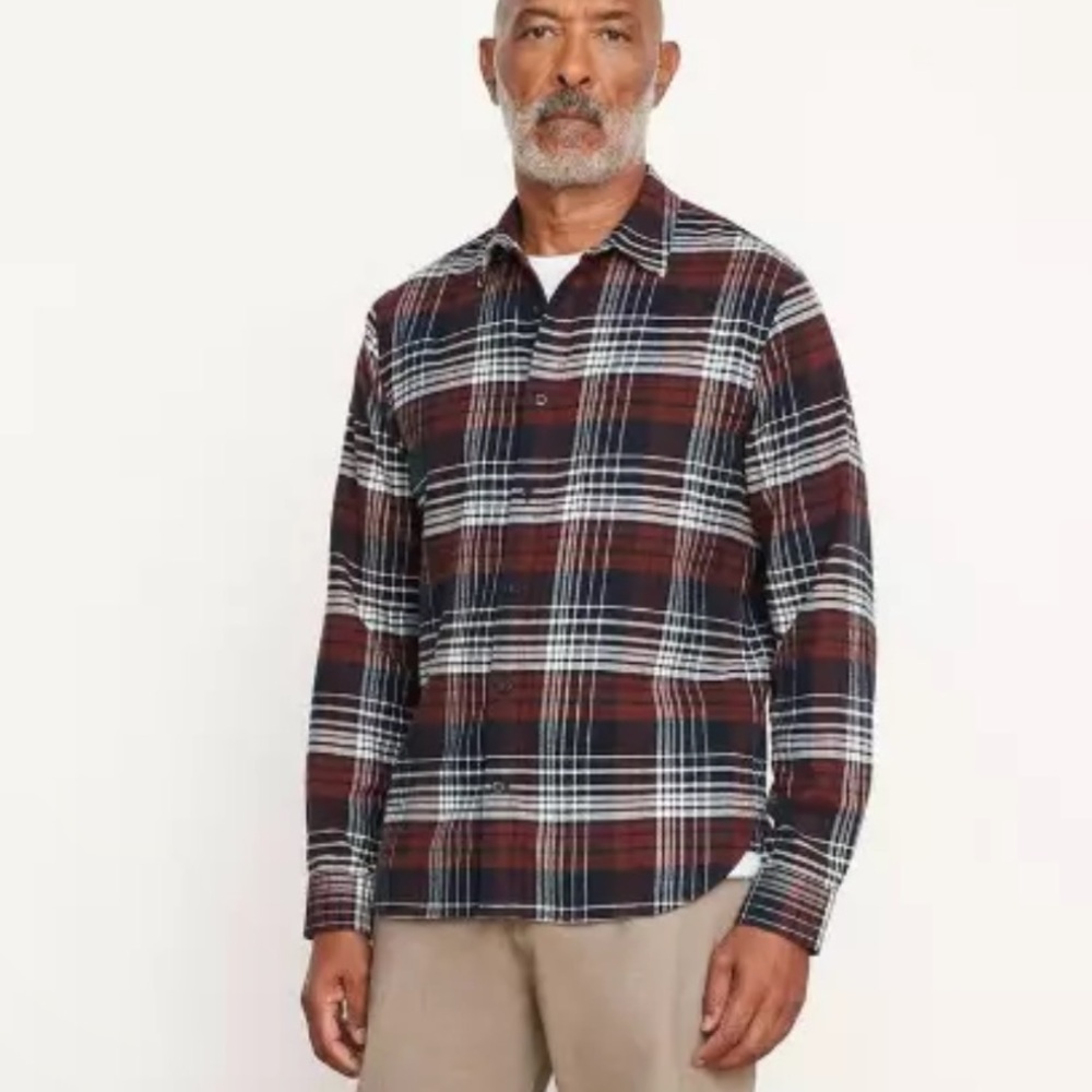Men's Vince LS Cedarwood Plaid Shirt Large Brown Button Up‎ NWT